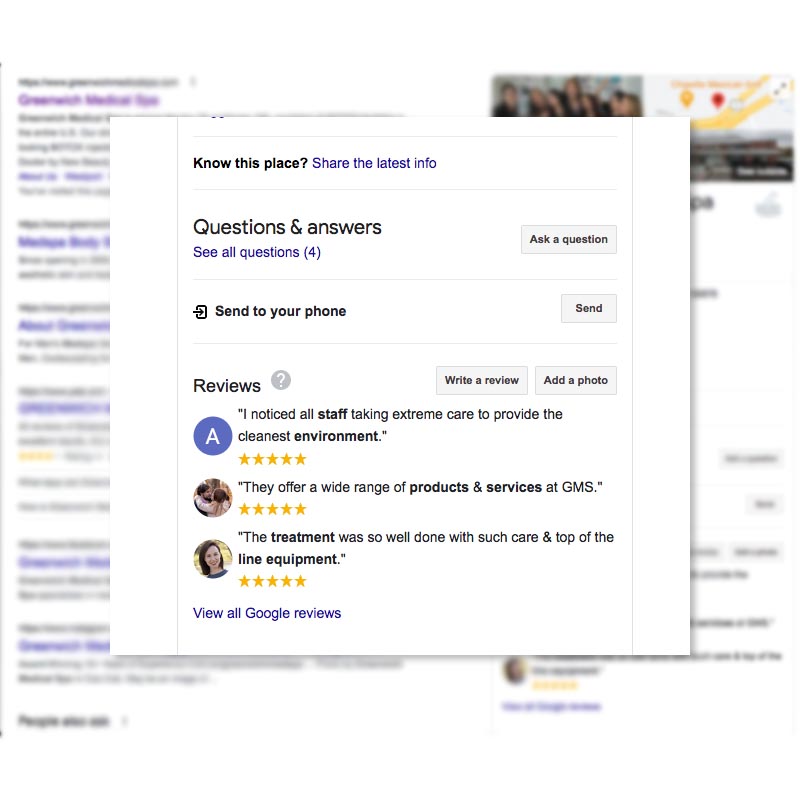 Google Reviews medspa marketing